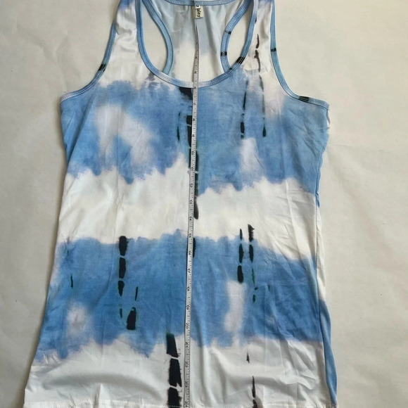 Easley Women's Stretchy Tank Top Blue Tie Dye Sleeveless Tee T Shirt M NWOT - Picture 4 of 6